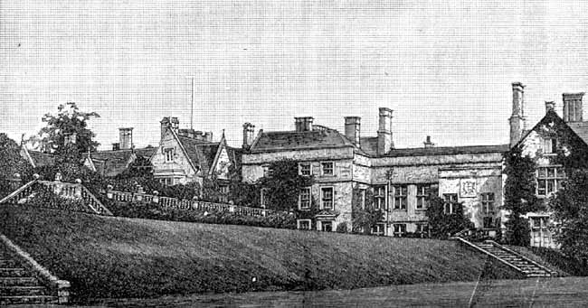 The west front of Annesley Hall and the terrace, c.1890