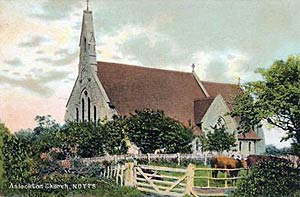 Aslockton church (built in 1891-92), c.1905.