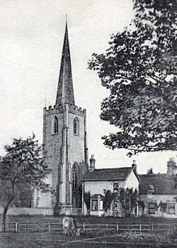 Attenborough church and Ireton's house, c.1910.