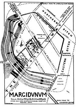 PLATE I. Plan of Margidunum. Click on image for higher resolution version.