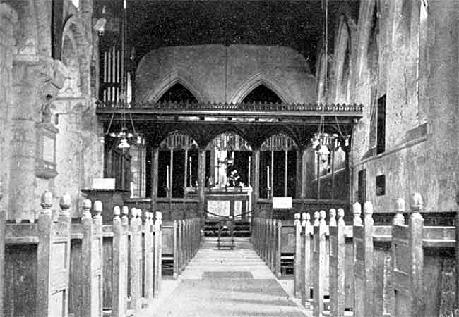 Interior of Blyth church, south aisle, looking east.