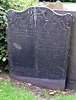 Slate headstone in thge churchyard at Bulwell to Jeremiah Reed (died 28 July 1838) and his wife, Sarah (died 2 March 1792).