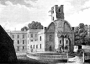 The tower at Bunny Hall in 1790. 