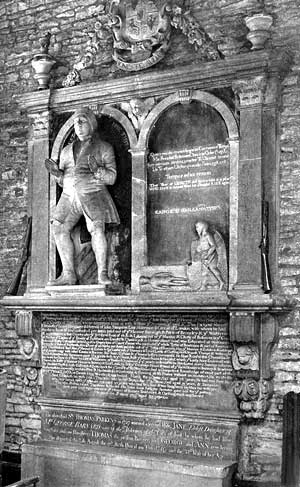Sir Thomas Parkyns monument in Bunny church. 