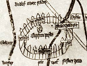 Clipstone Park as depicted on a map of Sherwood Forest dating from the 14th century.