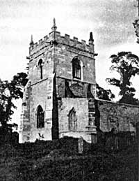 Tower of old church in 1942.