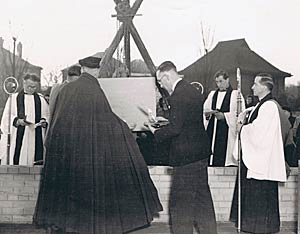 Laying the foundation stone of the new church, Colwick on the Hill.