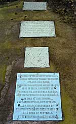 Plaques recording deaths of the Barber family. The earliest are: Sarah, wife of John Barber (died 3 March 1719); Mary and Elizabeth, daughters of Francis and Elizabeth Barber (Mary died 14 January 1739 and Elizabeth died 7 January 1744).
