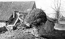 The outbuildings at Greasley Castle Farm in the 1920s.