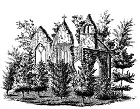 Sketch of  Haughton chapel, 1790s