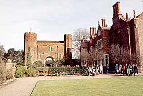 The Jacobean style front of the house was designed by George Devey