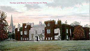 The Hall and Church, Holme Pierrepont, c.1910.