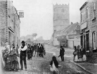 Hucknall market place, c.1860.