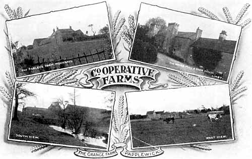 Postcard showing the Co-Operative farms around Hucknall