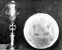 The Silver-gilt Chalice and Paten, the gift of the Honourable Elizabeth Byron, 1664.