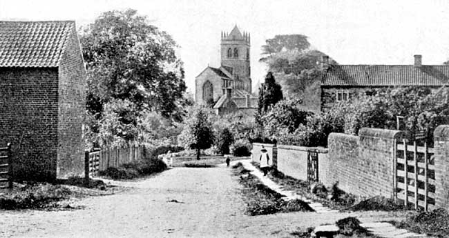 Laxton church from 'The Bar', c1905