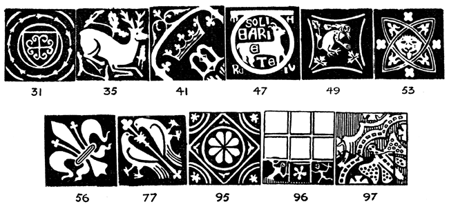 Glazed tiles from Lenton Priory