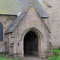 The porch at St. Michael's church, Linby (photo: A Nicholson, 2005).