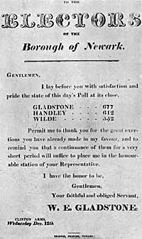 One of Mr Gladstone's election handbills.