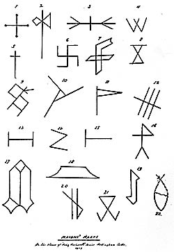 Masons' marks.