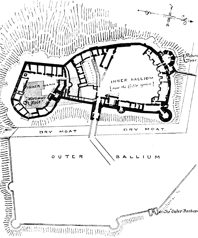 Plan of castle adapted from Smithson's plan: 1617.