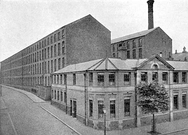 View of north wing of factory, fronting to Player Street. 