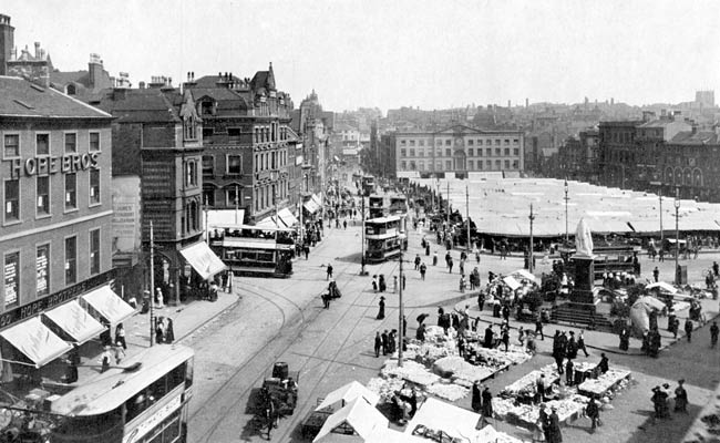 Nottingham marketplace in 1914. 