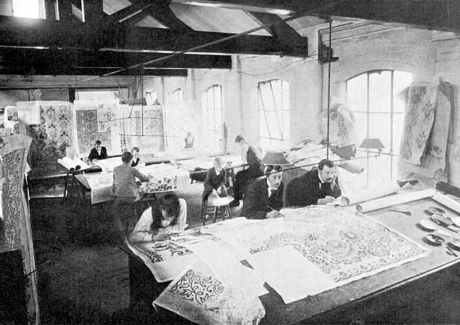 No. 1 Drafting Room, New Basford, showing Draughtsmen at work.