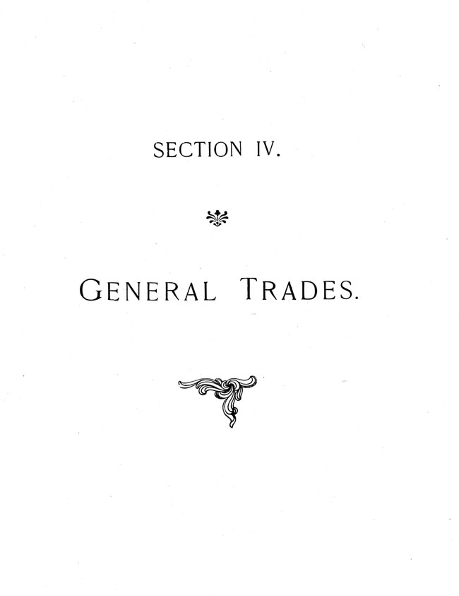 Section IV. General Trades