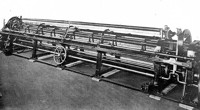 Improved Mosquito or Plain Net Machine. These Patent Rolling Locker Machines are built any width up to 320 inches, and have been made by Messrs. Newton and Pycroft for many firms on the Continent, giving in every case entire satisfaction.