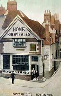 The Old Postern Gate pub in the early 20th century.