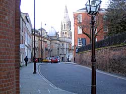 Looking west along High Pavement: Shire Hall and the Unitarian church as visible in the distance ( A Nicholson, 2004).