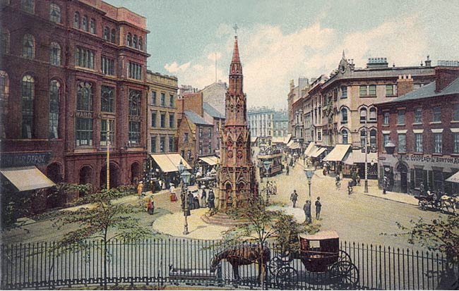 A along Listergate and the Walter Fountain, c.1905. 