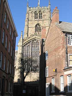 St Mary's church from Commerce Square (A Nicholson, 2004).