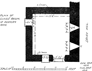Plan of guard room, of postern gate.