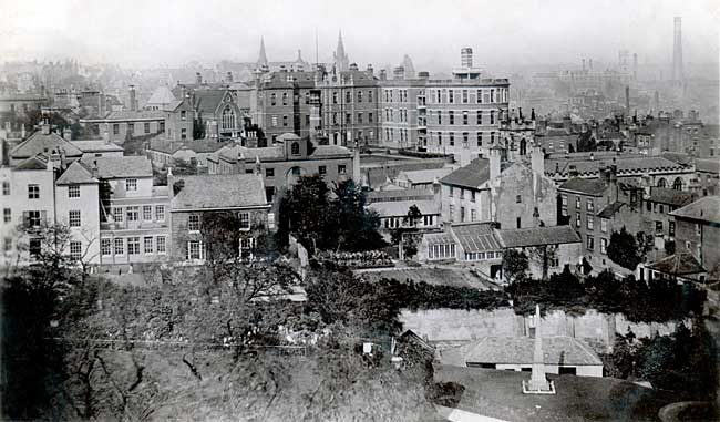 View of Standard Hill from Nottingham Castle, c.1910. 