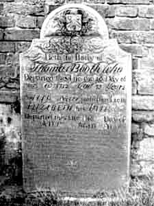 Booth's tombstone, St. Nicholas' churchyard