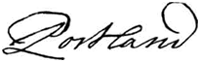 Signature of William Bentinck, Earl of Portland