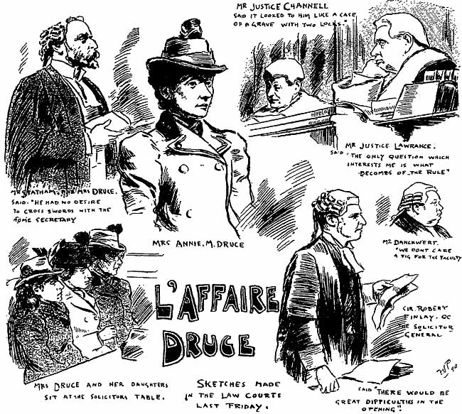 Mrs Druce finds the judges uphold the cemetery company's objections (The Penny Illustrated, March 1899).