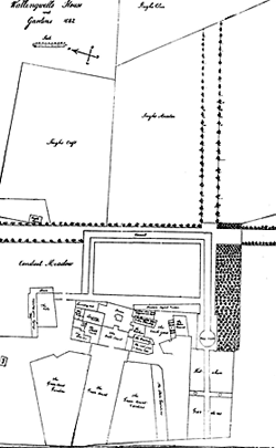 Plan of Wallingwells. House and gardens, 1682.