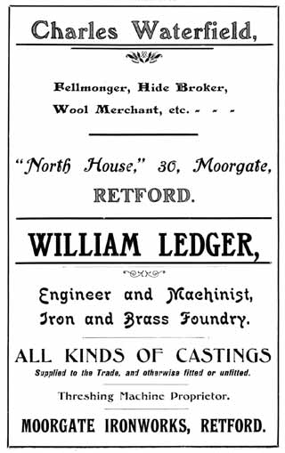 Charles Waterfield (feelmonger); William Ledger (engineer and machinist, iron and brass foundry)