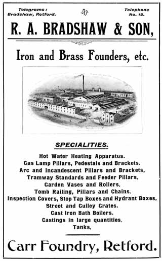 R A Bradshaw & Son (iron and brass founders etc)