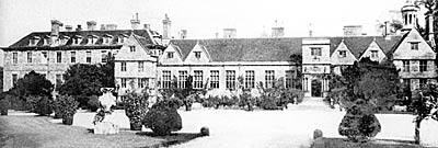 The west front of Rufford Abbey, c.1900, showing the north wing (dating from the 1680s).
