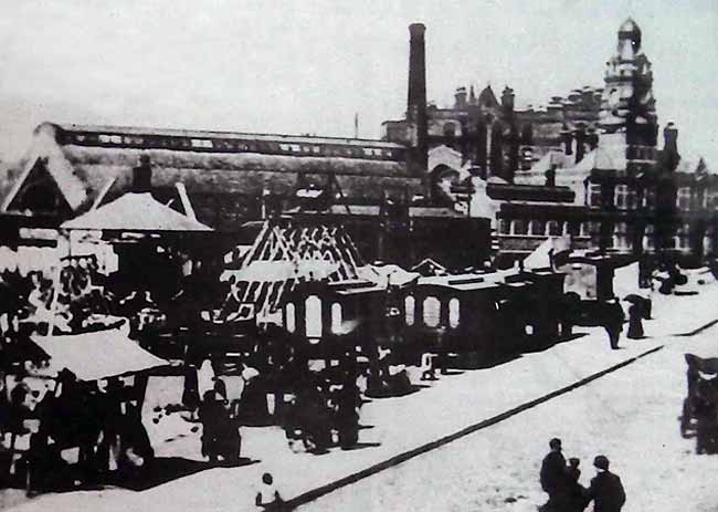 Sneinton Market in the 1890's . (photograph by courtesy of the Local Studies library)