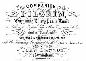 TITLE PAGE OF JOHN NEWTON'S 'COMPANION TO THE PILGRIM', published in 1839 by J. Hart of Hatton Garden, London.