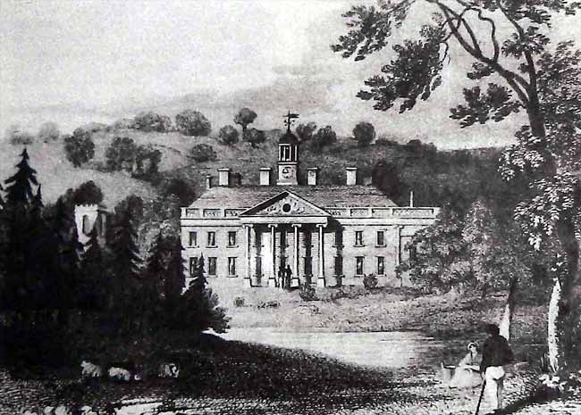 COLWICK HALL IN THE EARLY NINETEENTH CENTURY. An illustration from Laird’s 'Beauties of England and Wales’, published in 1813.