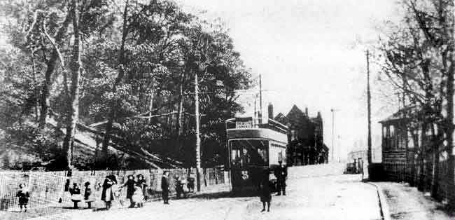 AN EDWARDIAN POSTCARD, published by Hindley of Clumber Street, showing the tram terminus at Colwick Crossing.
