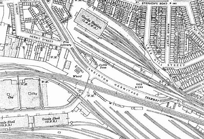 THE INCONVENIENT LOCATION of the Hermit Street Reading Room can be seen in this Ordnance Survey plan of 1916.