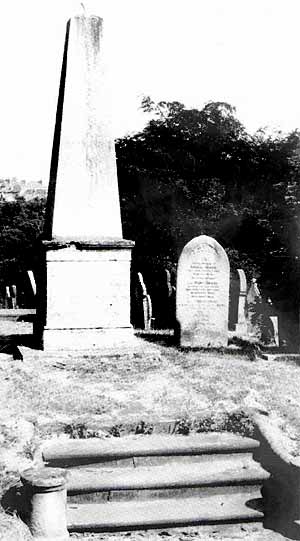 THE MEMORIAL OBELISK to Daft Smith Churchill erected by his fellow-directors of Nottingham General Cemetery. (Photo: Stephen Best).