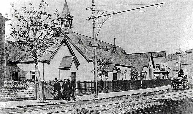 ST CHRISTOPHER’S IRON CHURCH AND SCHOOLROOM, COLWICK ROAD. A postcard dating from 1907/09.